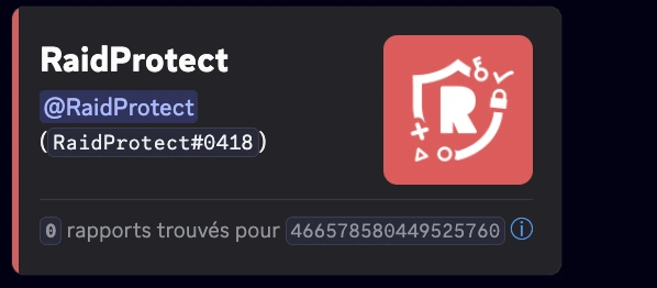 Capture d&#39;écran des Sanctions Discord non trouvé