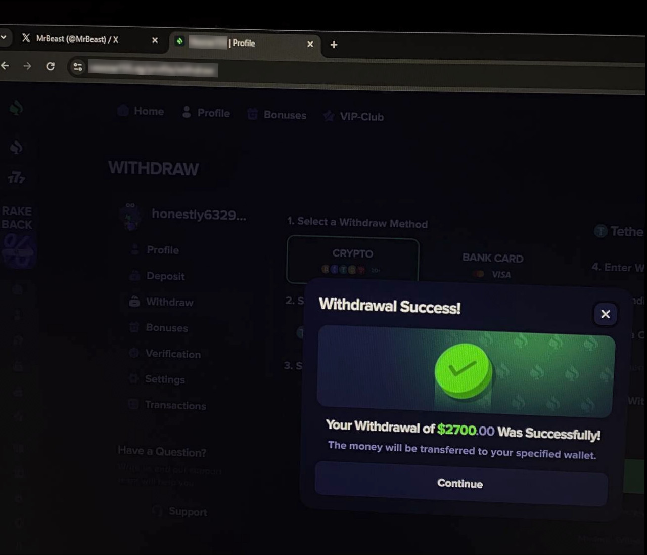 MrBeast Crypto Casino Scam 3