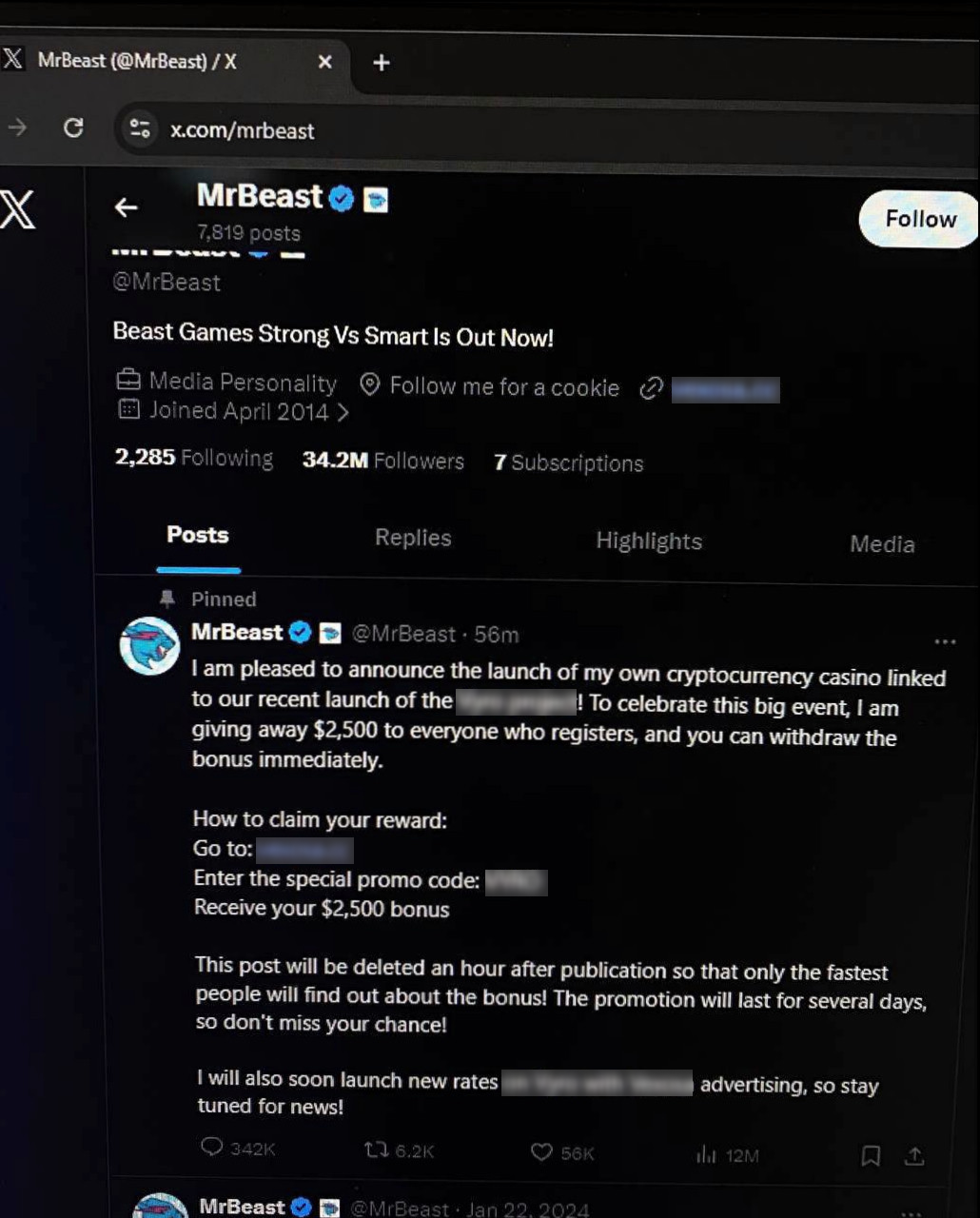 MrBeast Crypto Casino Scam 1